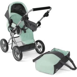 BAYER CHIC 2000 Combi Poppenwagen LENI Melange Antraciet-mint 10 BAYER CHIC 2000 Combi Poppenwagen LENI Melange Antraciet-mint -Speelgoedpop bayer chic 2000 combi poppenwagen leni melange antraciet mint a355194 3