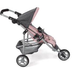 BAYER CHIC 2000 Jogging Buggy LOLA Melange Antraciet-roze -Speelgoedpop bayer chic 2000 jogging buggy lola melange antraciet roze a355599 1