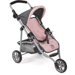 BAYER CHIC 2000 Jogging Buggy LOLA Melange Antraciet-roze -Speelgoedpop bayer chic 2000 jogging buggy lola melange antraciet roze a355599 3