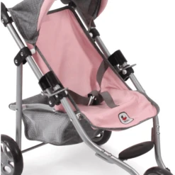 BAYER CHIC 2000 Jogging Buggy LOLA Melange Grijs Roze -Speelgoedpop bayer chic 2000 jogging buggy lola melange grijs roze a271292 3