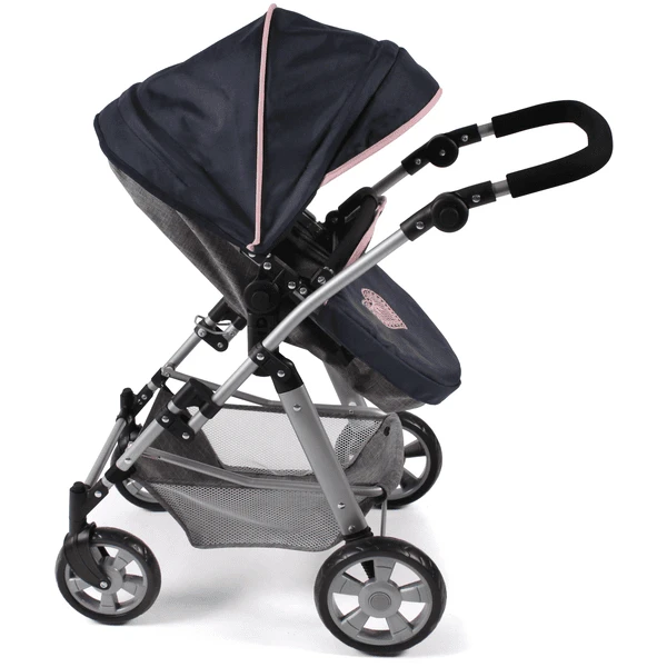 BAYER CHIC 2000 Kombi Poppenwagen NELE Gemêleerd Marine Grijs 5 BAYER CHIC 2000 Kombi Poppenwagen NELE Gemêleerd Marine Grijs - Afbeelding 3