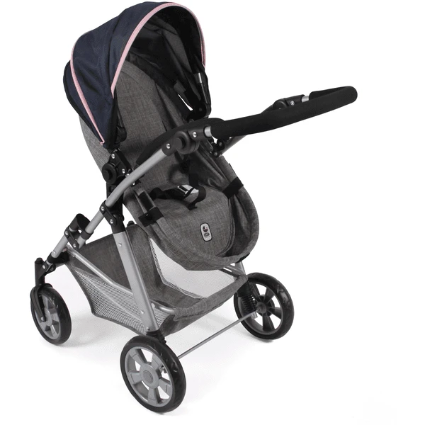 BAYER CHIC 2000 Kombi Poppenwagen NELE Gemêleerd Marine Grijs 7 BAYER CHIC 2000 Kombi Poppenwagen NELE Gemêleerd Marine Grijs - Afbeelding 5