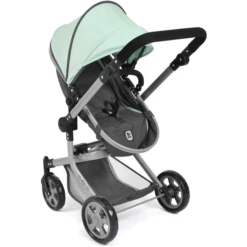 BAYER CHIC 2000 MIKA Gemêleerde Poppenwagen Antraciet-mint -Speelgoedpop bayer chic 2000 mika gemeleerde poppenwagen antraciet mint a355317 2