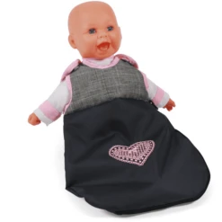 BAYER CHIC 2000 Poppen Slaapzak Melange Grijs-navy -Speelgoedpop bayer chic 2000 poppen slaapzak melange grijs navy a297238 3