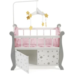 Speelgoedpop 34 Speelgoedpop -Speelgoedpop bayer chic 2000 poppenbed met mobiel stars grijs a296662 1