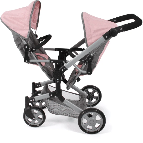 BAYER CHIC 2000 Poppenwagen Linus Duo Melange Grijs-roze 7 BAYER CHIC 2000 Poppenwagen Linus Duo Melange Grijs-roze - Afbeelding 5