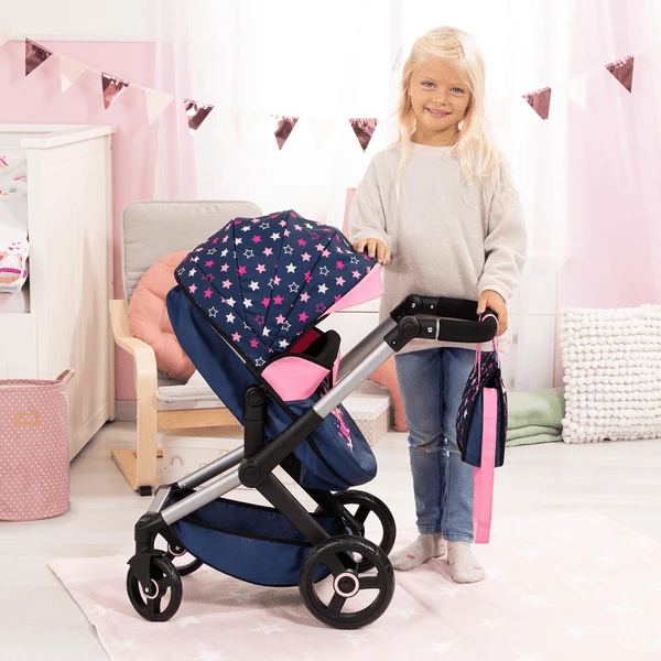 Bayer Design Combi Poppenwagen Xeo Blauw/Roze 4 Bayer Design Combi Poppenwagen Xeo Blauw/Roze - Afbeelding 2