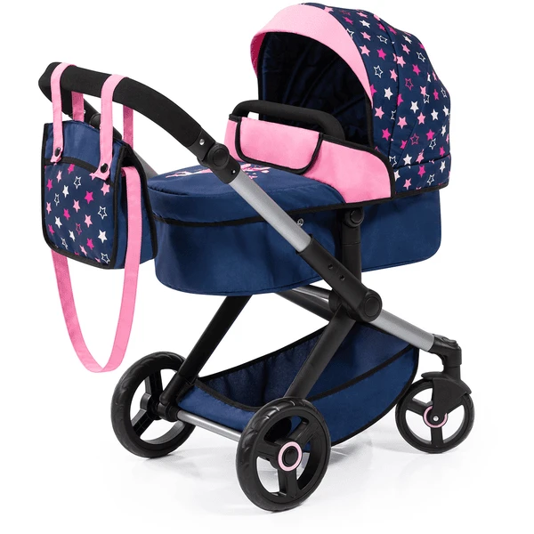 Bayer Design Combi Poppenwagen Xeo Blauw/Roze 3 Bayer Design Combi Poppenwagen Xeo Blauw/Roze