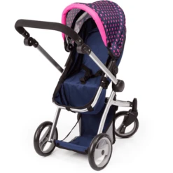Bayer Design Combinatie Poppenwagen Mega Set, Blauw Met Hartjes En Eenhoorn -Speelgoedpop bayer design combinatie poppenwagen mega set blauw met hartjes en eenhoorn a295797 4