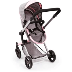 Bayer Design Neo Vario Combinatie Poppenwagen Grijs/roze, Met Vlinder -Speelgoedpop bayer design neo vario combinatie poppenwagen grijs roze met vlinder a313421 4