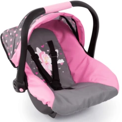 Speelgoedpop 14 Bayer Design Poppenautostoel Met Kap Pink