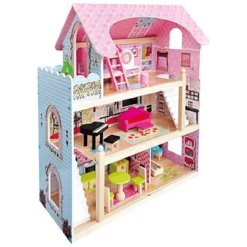 Bino Poppenhuis Met Balkon, 15-delig 9 Bino Poppenhuis Met Balkon, 15-delig -Speelgoedpop bino poppenhuis met balkon 15 delig a350235 2