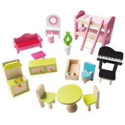 Bino Poppenhuis Met Balkon, 15-delig 10 Bino Poppenhuis Met Balkon, 15-delig -Speelgoedpop bino poppenhuis met balkon 15 delig a350235 3