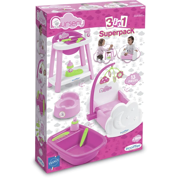 Ecoiffier 3-in-1 Poppen Verzorgingsset 6 Ecoiffier 3-in-1 Poppen Verzorgingsset - Afbeelding 4