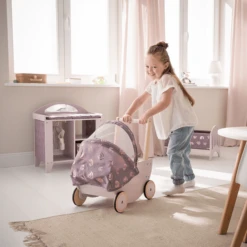 Howa Poppenwagen "Regenboog" Van Hout Met Opvouwbare Kap -Speelgoedpop howa poppenwagen regenboog van hout met opvouwbare kap a349821 1