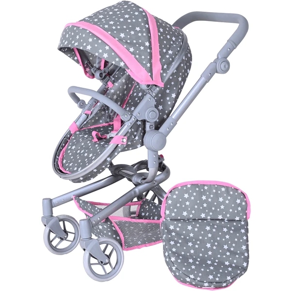 Knorr® Speelgoed Boonk Poppenwagen - Ster Grijs 7 Knorr® Speelgoed Boonk Poppenwagen - Ster Grijs - Afbeelding 5