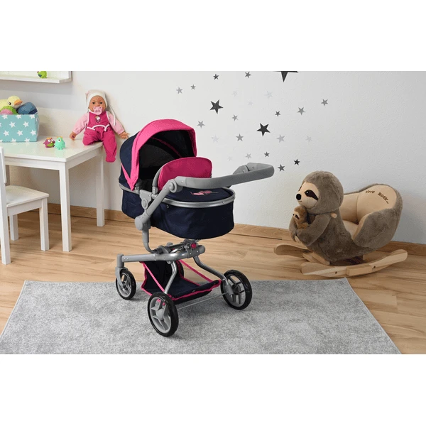 Knorr® Speelgoed Poppenwagen Boonk Flying Heart S Navy/roze 4 Knorr® Speelgoed Poppenwagen Boonk Flying Heart S Navy/roze - Afbeelding 2