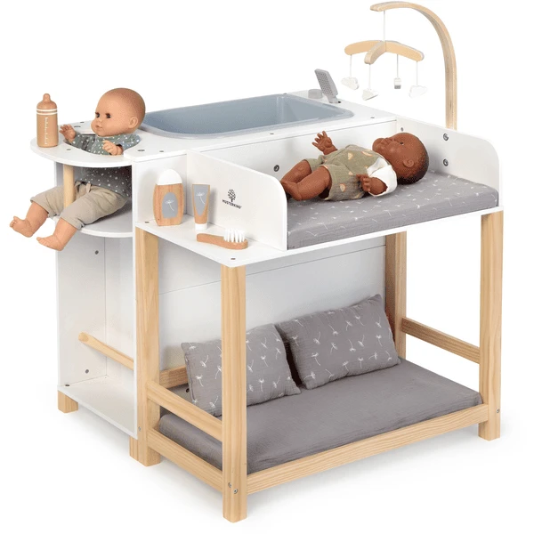 MUSTERKIND ® Doll Centre "Viola" Wit/natuur/grijs 5 MUSTERKIND ® Doll Centre "Viola" Wit/natuur/grijs - Afbeelding 3