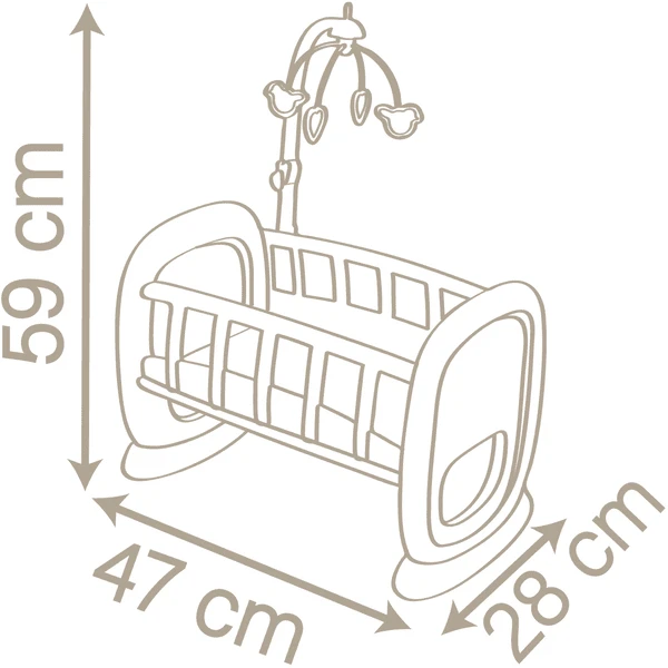 Smoby Baby Nurse Poppenwieg Met Mobiel 5 Smoby Baby Nurse Poppenwieg Met Mobiel - Afbeelding 3