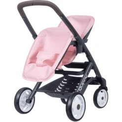 Smoby Quinny Tweeling Sport Poppenwagen Roze/grijs -Speelgoedpop smoby quinny tweeling sport poppenwagen roze grijs a311772 3